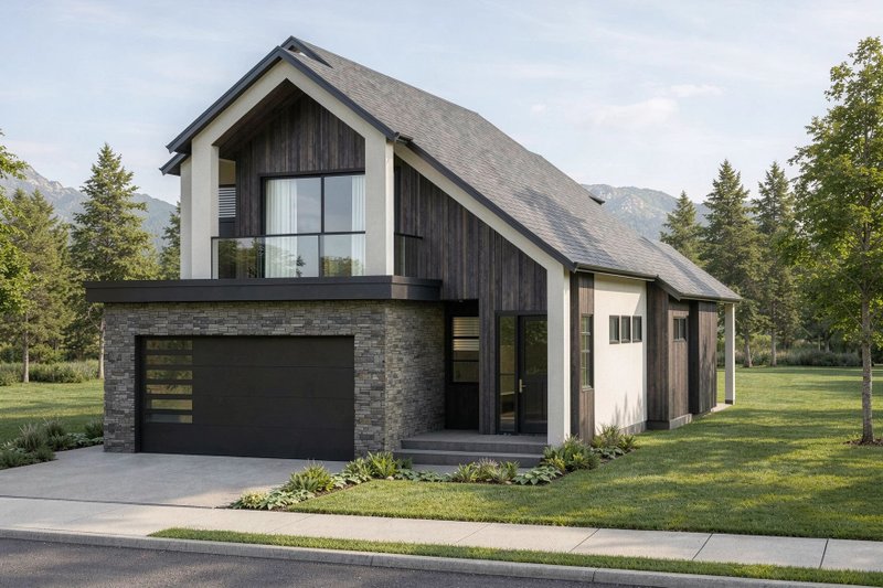 Dream House Plan - Exterior - Front Elevation 2 for Modern House Plan #1100-112 - 3 bed, 2.5 bath