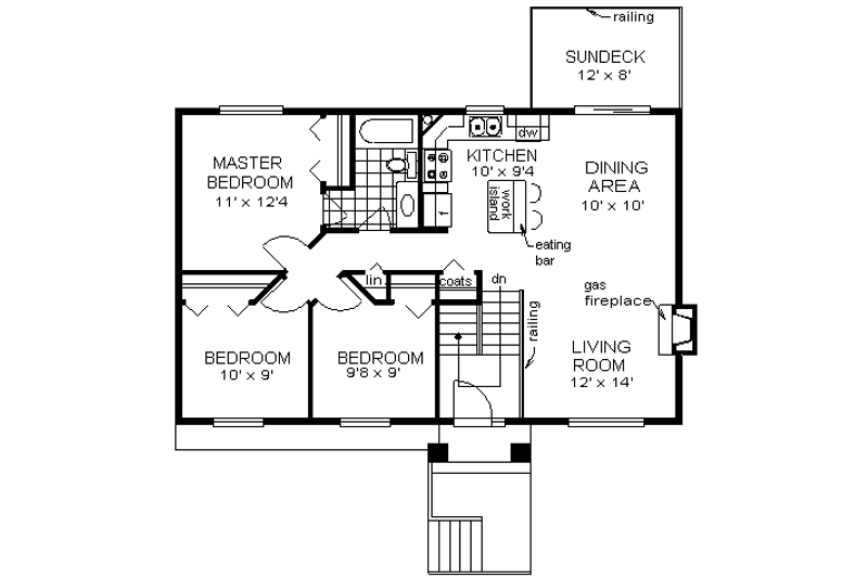 Dream House Plan - Floor Plan - Main Floor for Traditional House Plan #18-307 - 3 bed, 1 bath