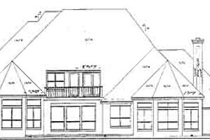 Exterior - Rear Elevation for European House Plan #52-125 - 4 bed, 6 bath