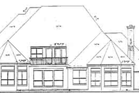 Exterior - Rear Elevation for European House Plan #52-125 - 4 bed, 6 bath