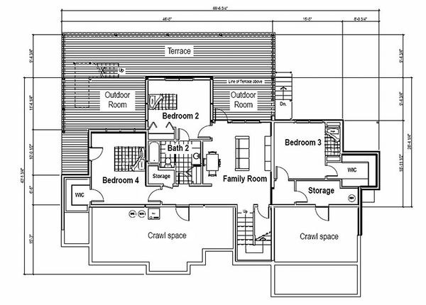 Contemporary Floor Plan - Lower Floor Plan #451-15