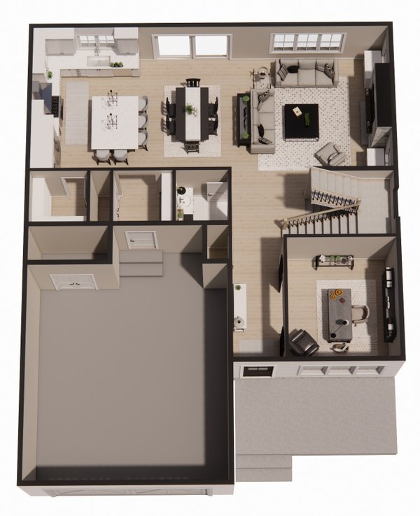 Home Plan - Floor Plan - Main Floor 1 for Farmhouse House Plan #51-1524 - 3 bed, 2.5 bath