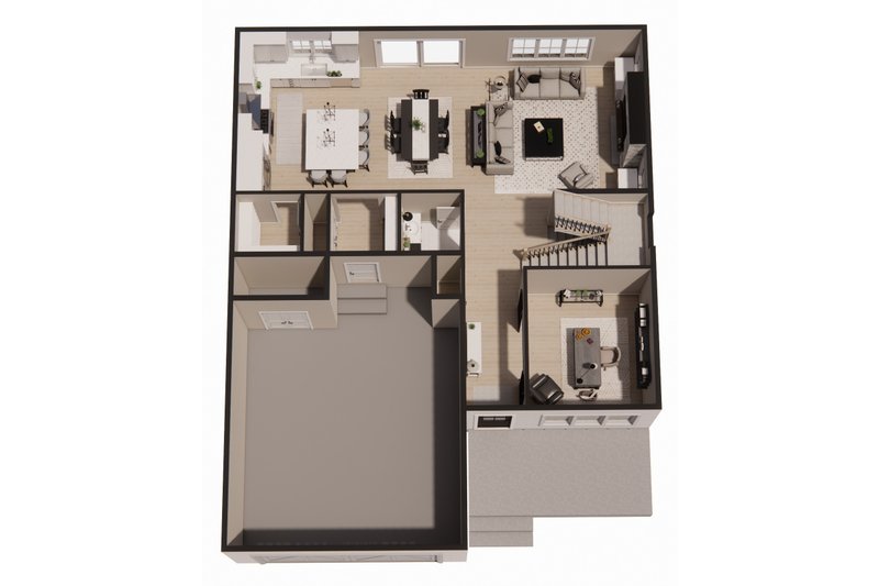 Home Plan - Floor Plan - Main Floor 1 for Farmhouse House Plan #51-1524 - 3 bed, 2.5 bath