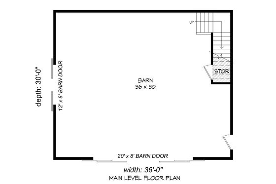 Floor Plan - Main Floor for Barndominium House Plan #932-106, 0 bath