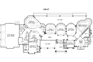 Floor Plan - Main Floor for European House Plan #135-106 - 4 bed, 5 bath