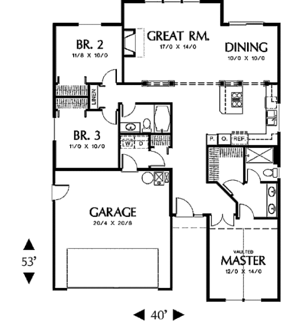 House Plan Design - Traditional Floor Plan - Main Floor Plan #48-270