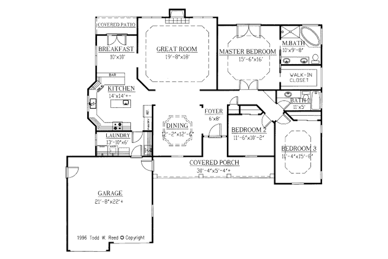 Dream House Plan - Floor Plan - Main Floor for Traditional House Plan #437-16 - 3 bed, 2 bath