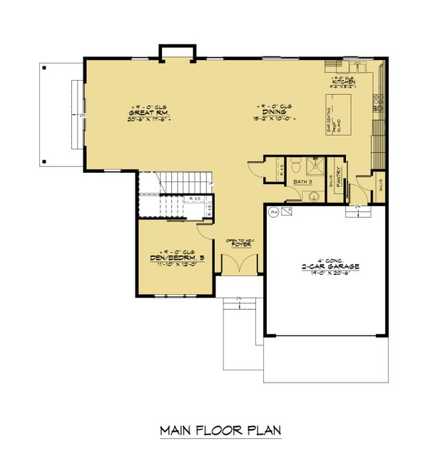 House Plan Design - Contemporary Floor Plan - Main Floor Plan #1066-204