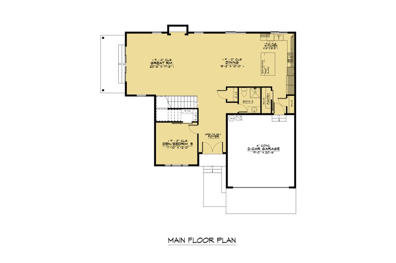 Dream House Plan - Floor Plan - Main Floor for Contemporary House Plan #1066-204 - 5 bed, 3 bath