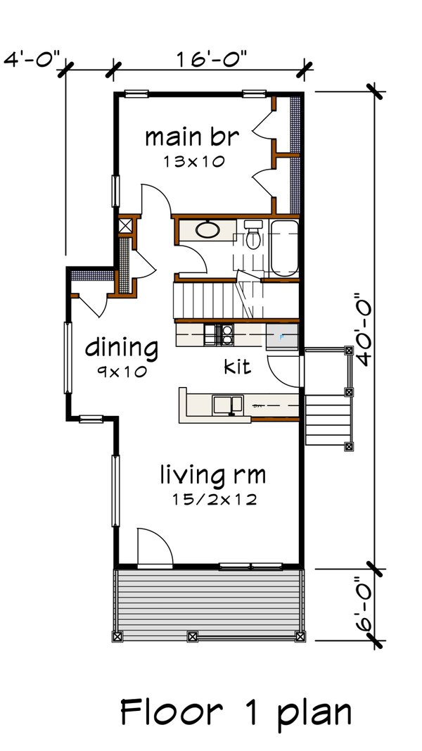 House Plan Design - Cottage Floor Plan - Main Floor Plan #79-152