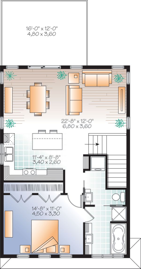 Modern Floor Plan - Upper Floor Plan #23-2710