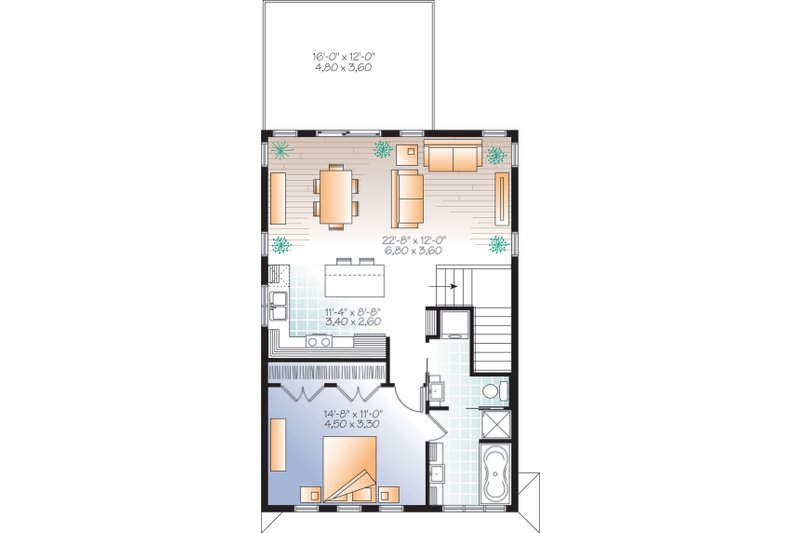 Home Plan - Floor Plan - Upper Floor for Modern House Plan #23-2710 - 1 bed, 1.5 bath