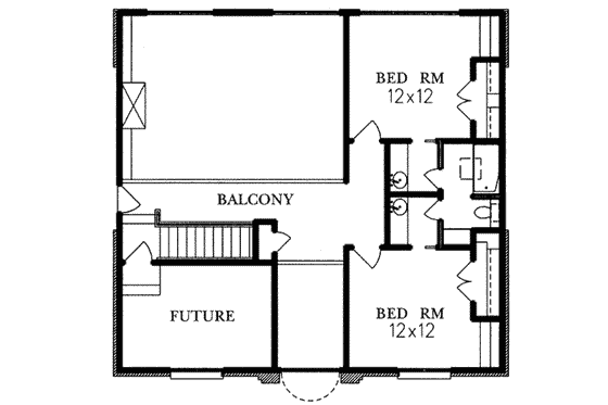 Floor Plan - Upper Floor for Traditional House Plan #15-219 - 4 bed, 4 bath