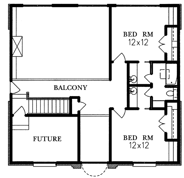 Traditional Floor Plan - Upper Floor Plan #15-219