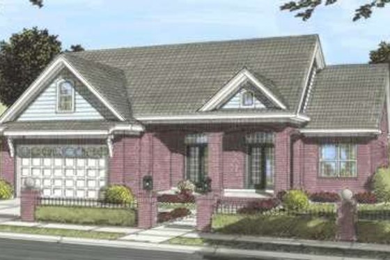 Exterior - Front Elevation for Traditional House Plan #20-1831 - 3 bed, 2 bath