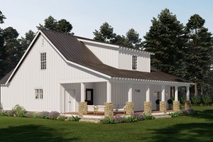 Exterior - Rear Elevation 1 for Country House Plan #923-309 - 2 bed, 2.5 bath