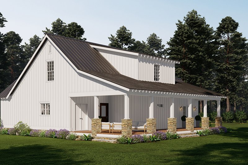 Architectural House Design - Exterior - Rear Elevation 1 for Country House Plan #923-309 - 2 bed, 2.5 bath