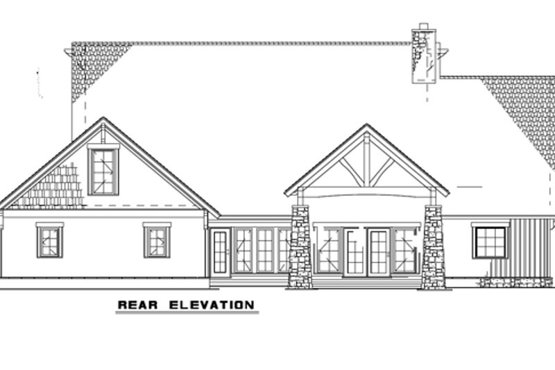 Home Plan - Exterior - Rear Elevation for Craftsman House Plan #17-2372 - 4 bed, 3.5 bath