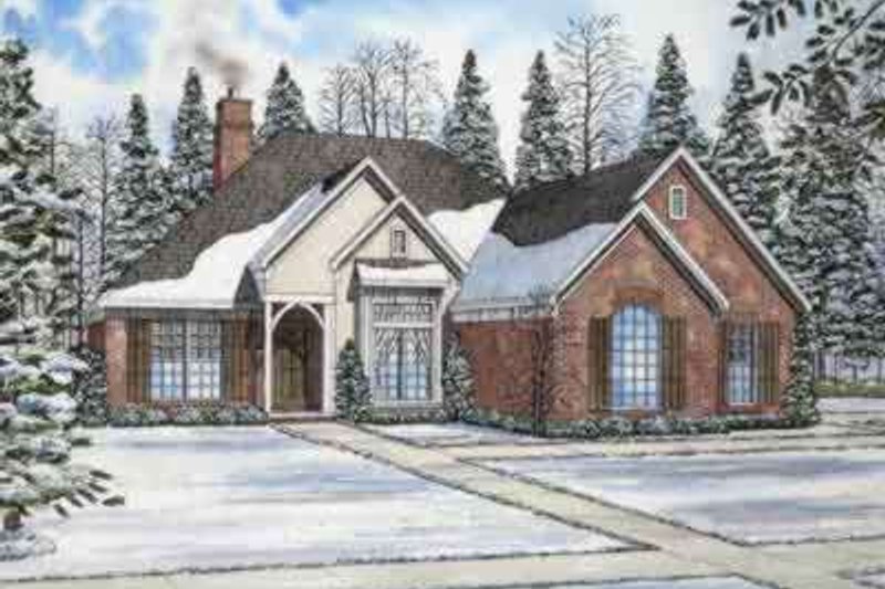 House Blueprint - Exterior - Front Elevation 3 for European House Plan #17-2127 - 3 bed, 2 bath