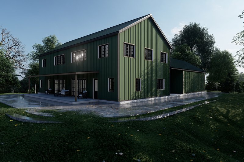 Home Plan - Exterior - Other Elevation 4 for Barndominium House Plan #1107-14 - 4 bed, 2.5 bath