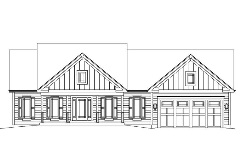 Dream House Plan - Exterior - Front Elevation 3 for Ranch House Plan #57-639 - 3 bed, 2 bath