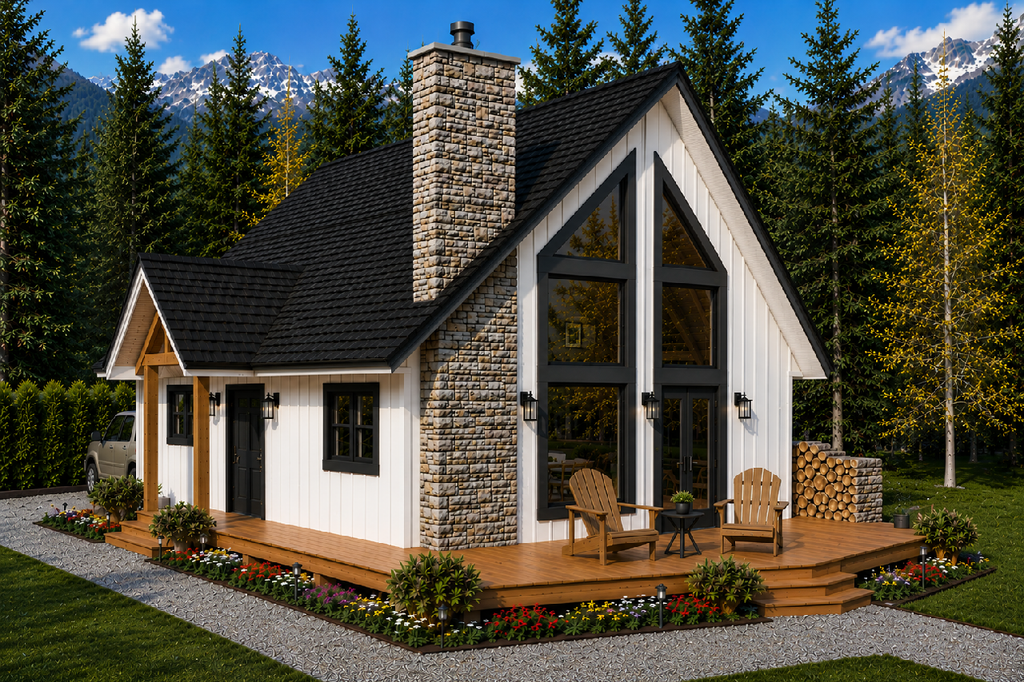 Exterior - Front Elevation 2 for Cottage House Plan #126-193 - 2 bed, 2 bath
