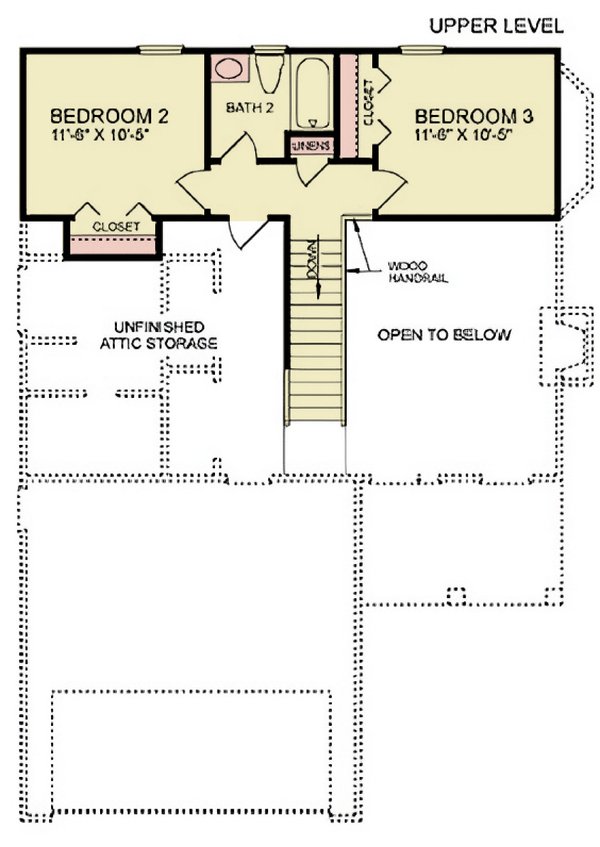 Architectural House Design - Traditional Floor Plan - Upper Floor Plan #54-659