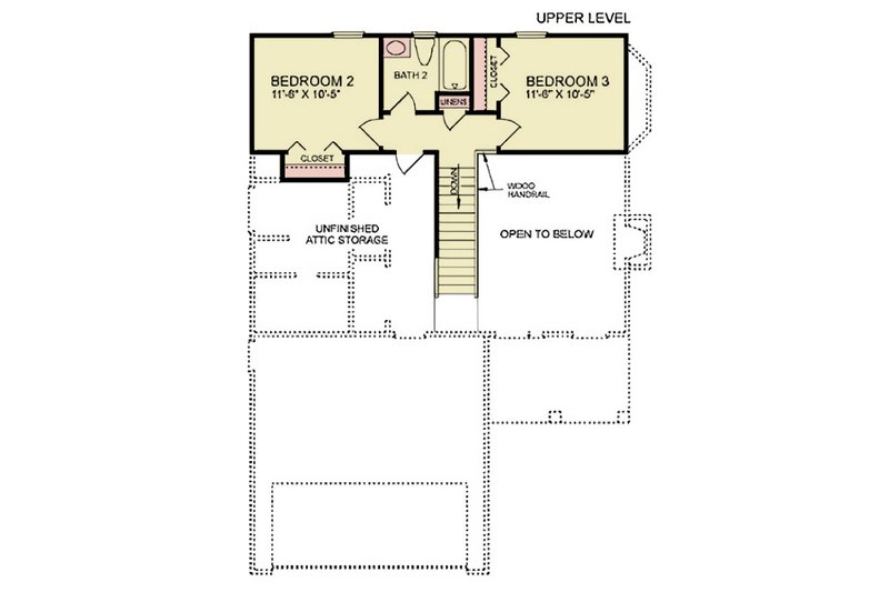 Dream House Plan - Floor Plan - Upper Floor for Traditional House Plan #54-659 - 3 bed, 2.5 bath