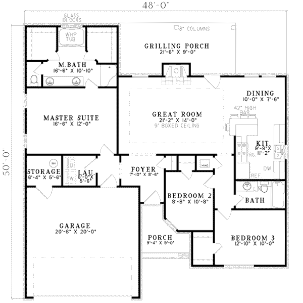 Architectural House Design - Colonial Floor Plan - Main Floor Plan #17-2126