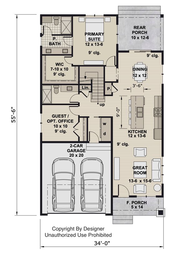 Home Plan - Floor Plan - Main Floor for Craftsman House Plan #51-1553 - 5 bed, 4 bath