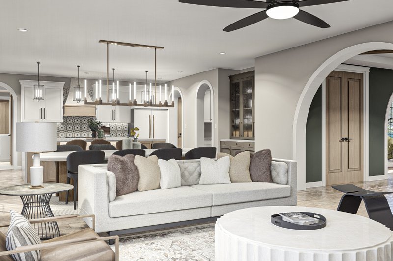 House Blueprint - Interior - Family Room 1 for Modern House Plan #455-532 - 4 bed, 4.5 bath