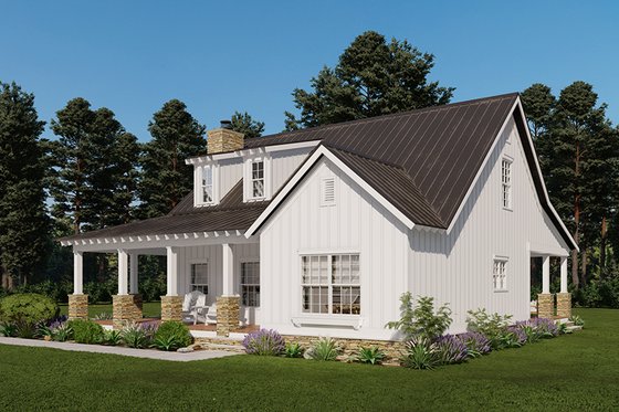 Exterior - Front Elevation 4 for Country House Plan #923-309 - 2 bed, 2.5 bath