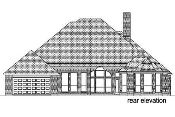 Exterior - Rear Elevation for Traditional House Plan #84-275 - 3 bed, 3 bath