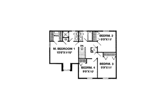 Floor Plan - Upper Floor for Farmhouse House Plan #116-189 - 4 bed, 2.5 bath
