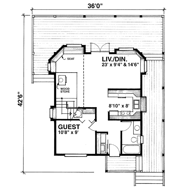 House Plan Design - Cabin Floor Plan - Main Floor Plan #118-102