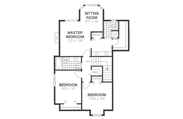 Traditional Floor Plan - Upper Floor Plan #18-8950