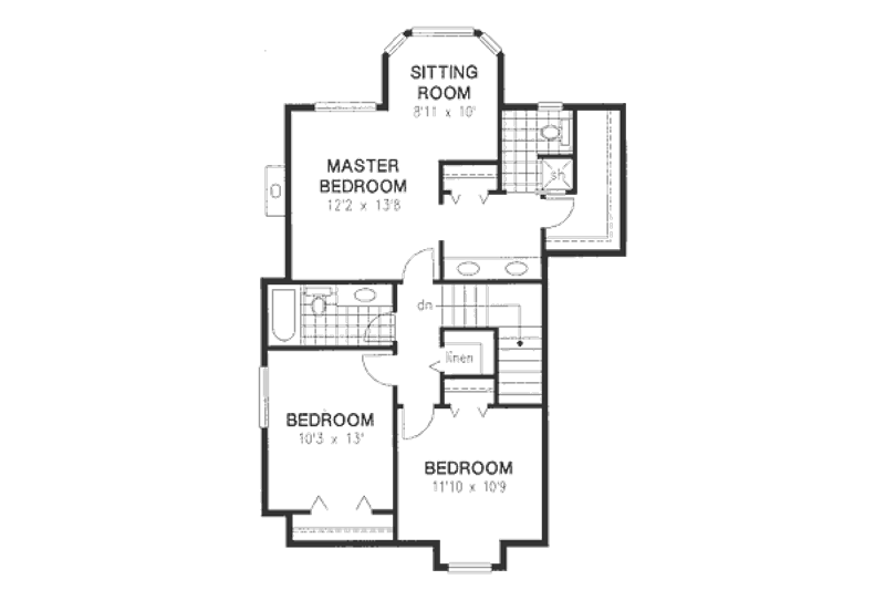 Dream House Plan - Floor Plan - Upper Floor for Traditional House Plan #18-8950 - 3 bed, 2.5 bath