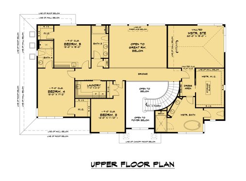 Floor Plan - Upper Floor for Contemporary House Plan #1066-141 - 5 bed, 4.5 bath