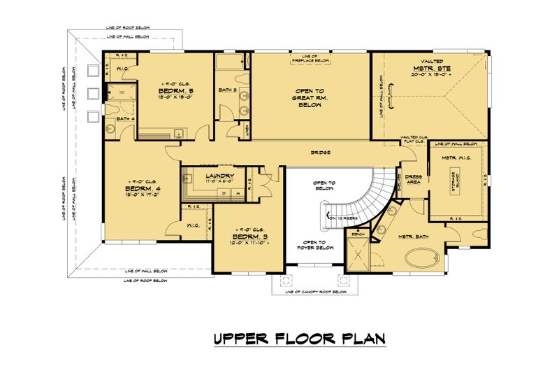 Home Plan - Floor Plan - Upper Floor for Contemporary House Plan #1066-141 - 5 bed, 4.5 bath