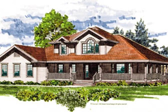 Exterior - Front Elevation for Traditional House Plan #47-470 - 4 bed, 2.5 bath