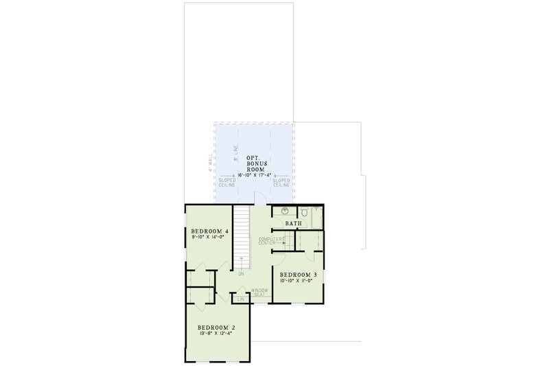 Home Plan - Floor Plan - Upper Floor for Colonial House Plan #17-2872 - 4 bed, 2.5 bath