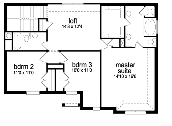 Home Plan - Traditional Floor Plan - Upper Floor Plan #84-352