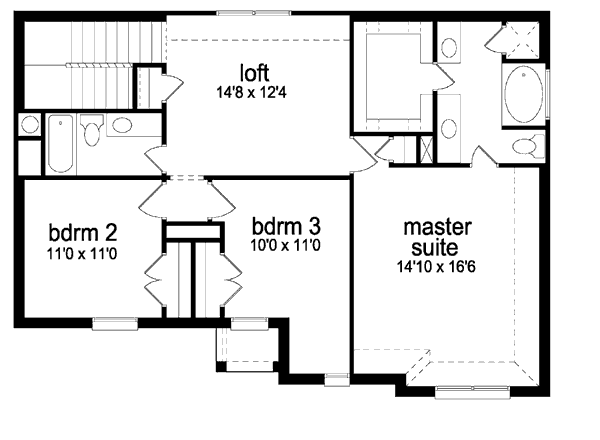 Architectural House Design - Traditional Floor Plan - Upper Floor Plan #84-352