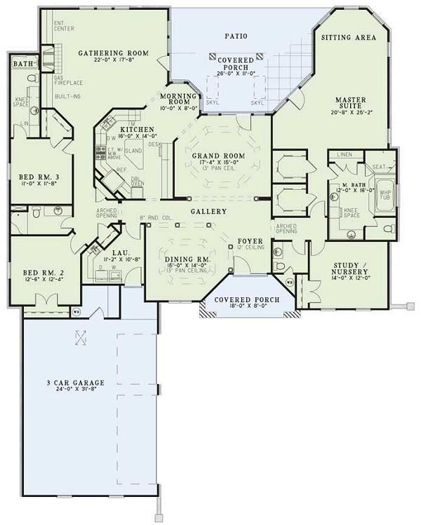 Southern Floor Plan - Main Floor Plan #17-112