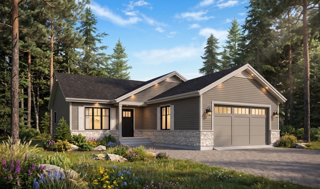 Exterior - Front Elevation 2 for Country House Plan #23-2697 - 2 bed, 2 bath