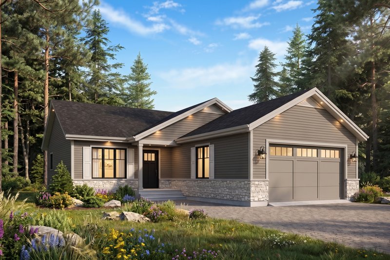 Architectural House Design - Exterior - Front Elevation 2 for Country House Plan #23-2697 - 2 bed, 2 bath