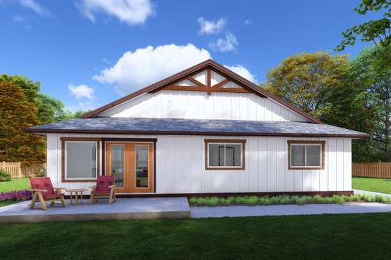 Exterior - Rear Elevation for Farmhouse House Plan #126-265 - 3 bed, 2 bath