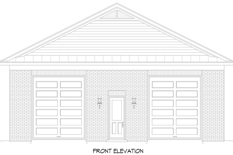 House Blueprint - Exterior - Front Elevation 3 for Southern House Plan #932-1285, 0 bath