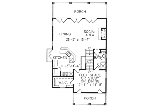 Floor Plan - Upper Floor for Beach House Plan #54-115 - 2 bed, 3.5 bath