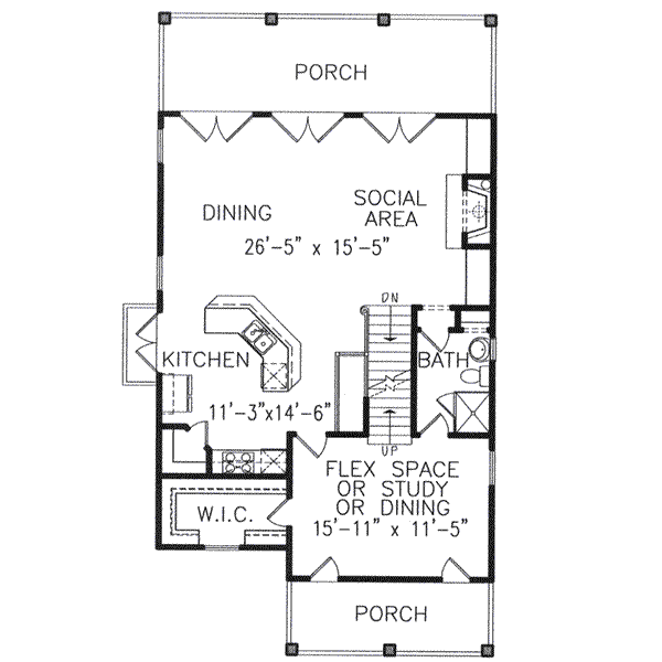 Architectural House Design - Beach Floor Plan - Upper Floor Plan #54-115